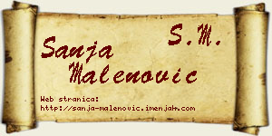 Sanja Malenović vizit kartica